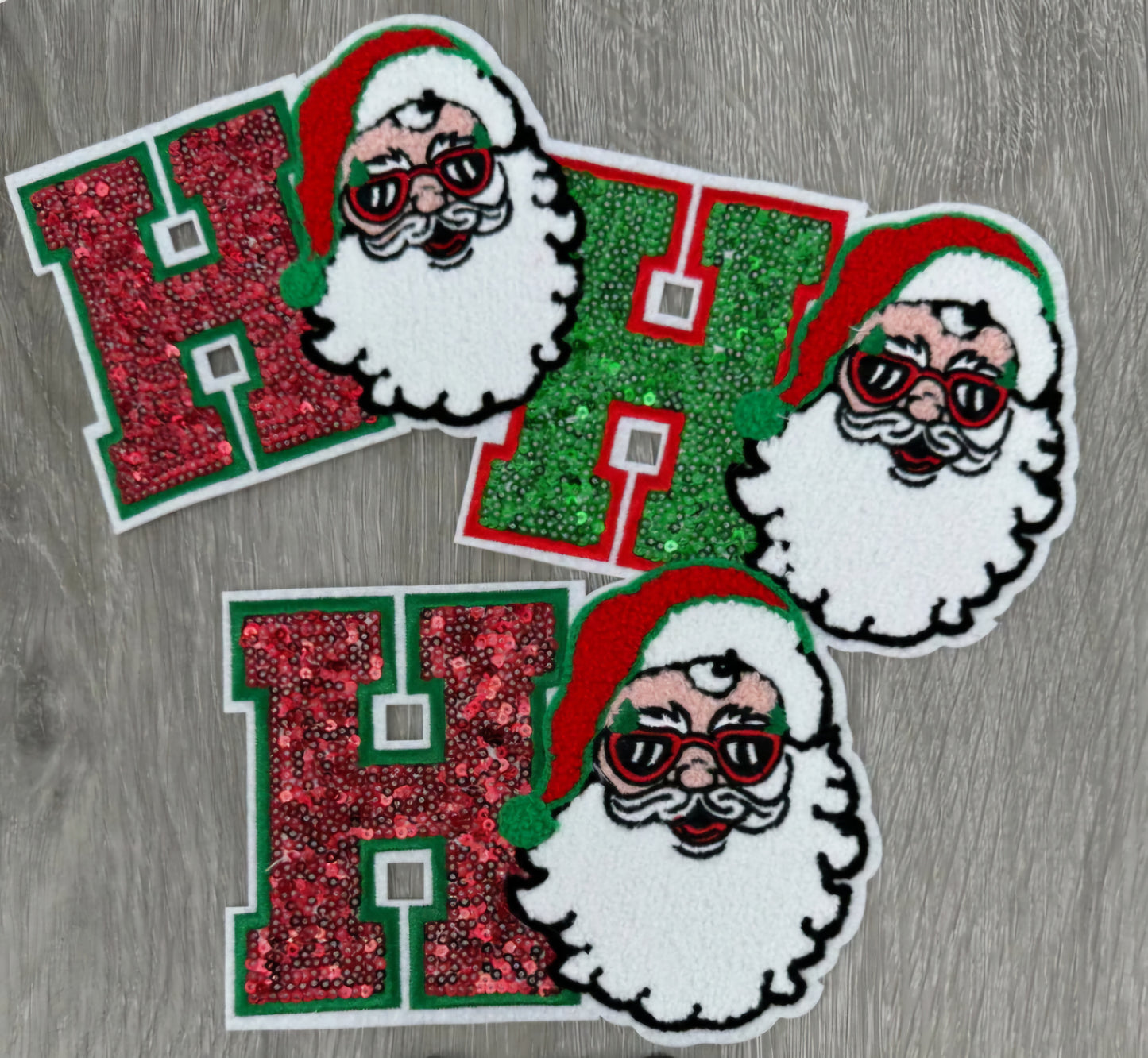 Ho Ho Ho Santa Chenille/Sequin Patch