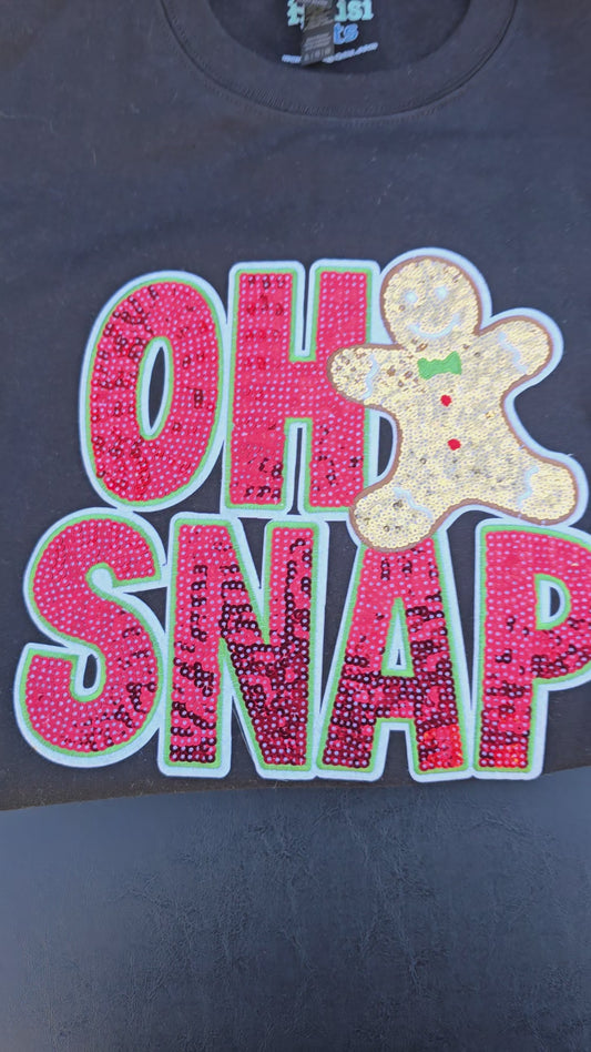 Oh Snap Gingerbread Sequin Crewneck