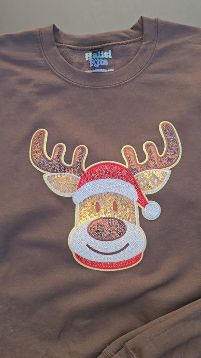 Reindeer Sequin Crewneck