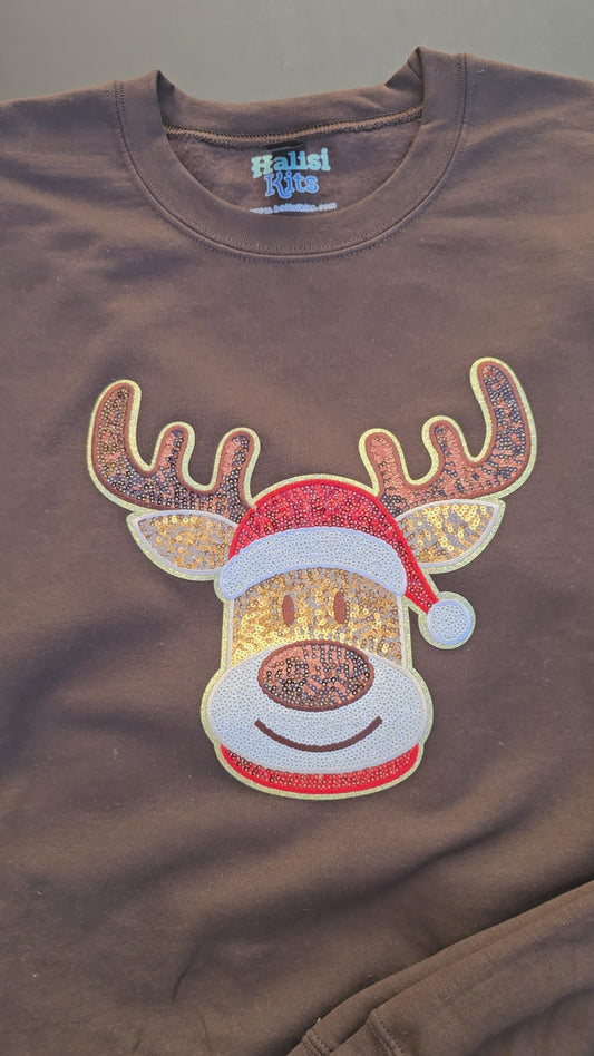 Reindeer Sequin Crewneck