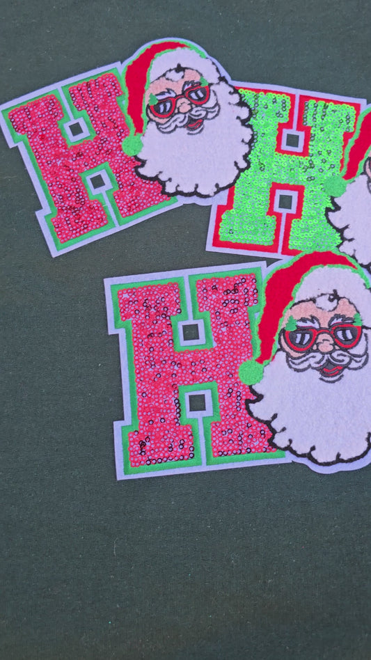 Ho Ho Ho Santa Chenille/Sequin Crewneck
