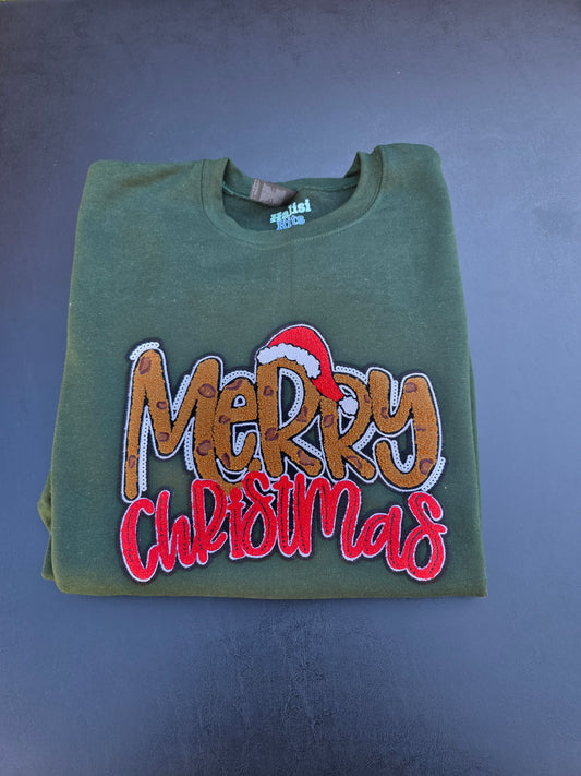 Merry Christmas Chenille/Sequin Crewneck