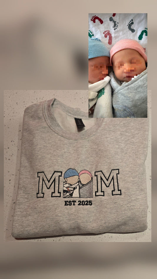 Custom Mom Embroidered Sweatshirt