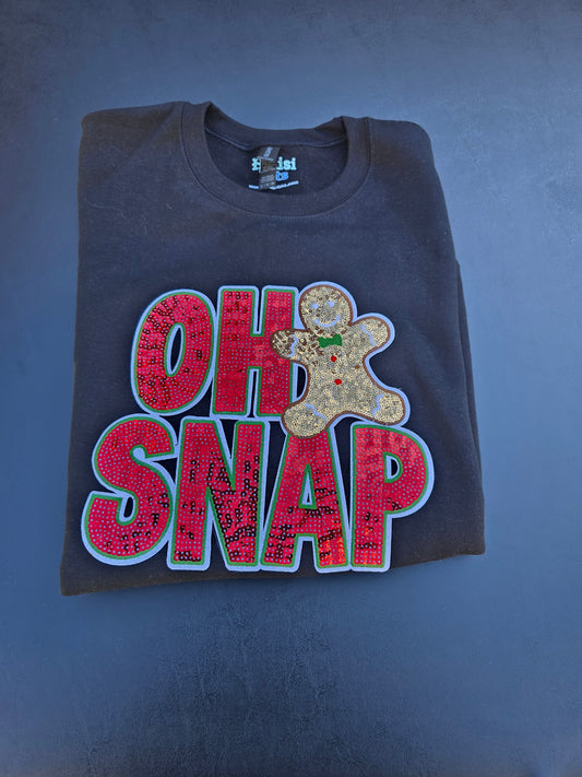 Oh Snap Gingerbread Sequin Crewneck
