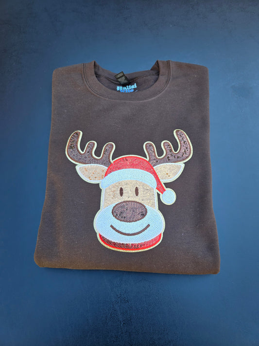 Reindeer Sequin Crewneck